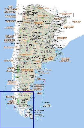 Administratives carte de Argentine en espagnol