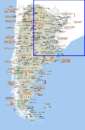 Administratives carte de Argentine en espagnol