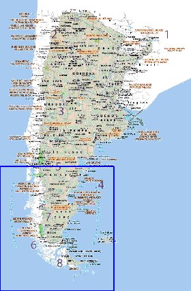 Administratives carte de Argentine en espagnol