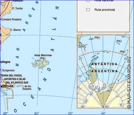 carte de des routes Argentine en espagnol