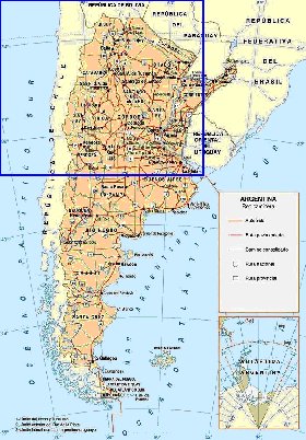 carte de des routes Argentine en espagnol