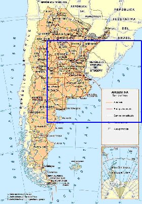 carte de des routes Argentine en espagnol