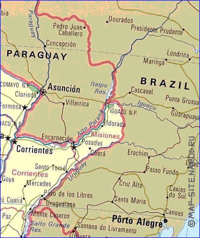 carte de Argentine en anglais