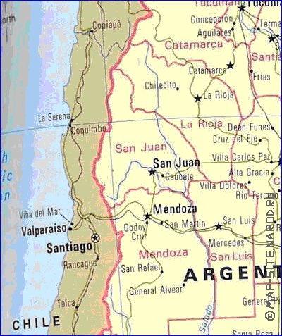 mapa de Argentina em ingles