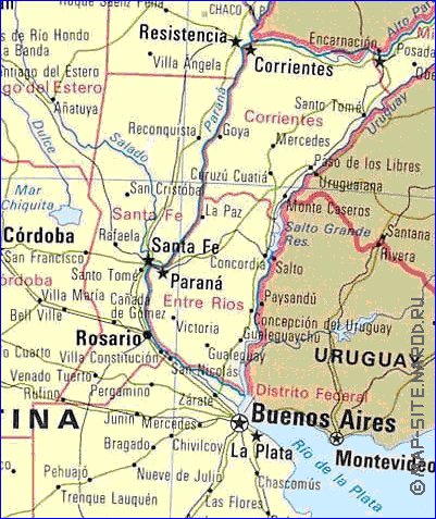 mapa de Argentina em ingles
