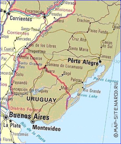 carte de Argentine en anglais