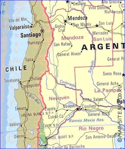 mapa de Argentina em ingles