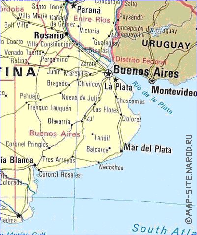 mapa de Argentina em ingles