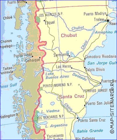 mapa de Argentina em ingles