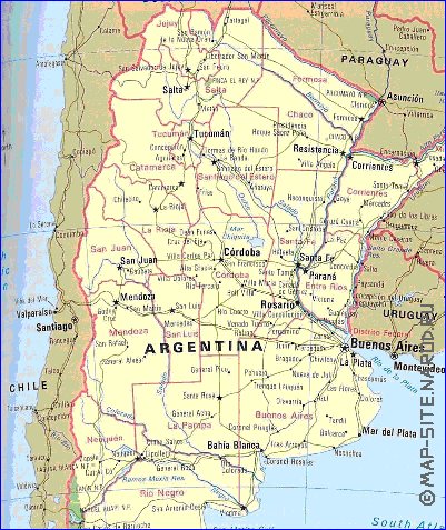 mapa de Argentina em ingles