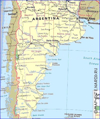 mapa de Argentina em ingles