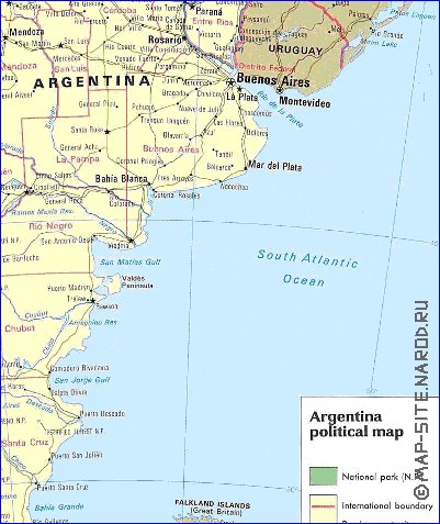 mapa de Argentina em ingles