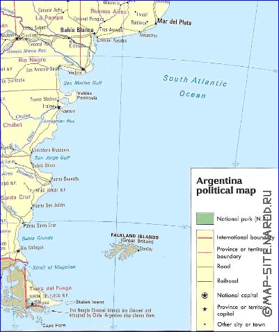 mapa de Argentina em ingles