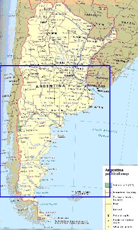 mapa de Argentina em ingles