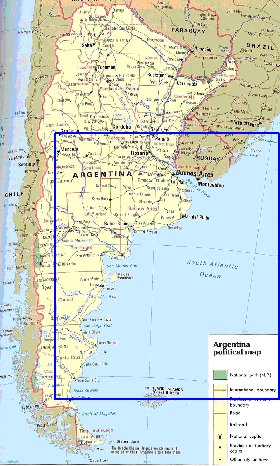 mapa de Argentina em ingles