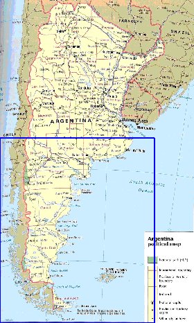 mapa de Argentina em ingles