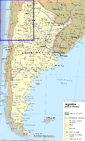 mapa de Argentina em ingles