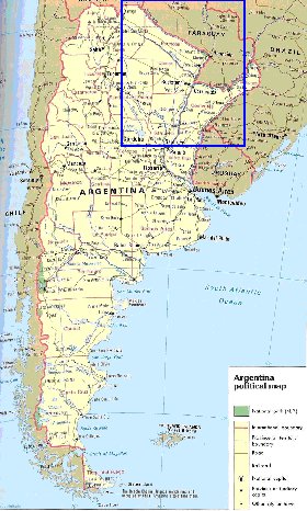 carte de Argentine en anglais