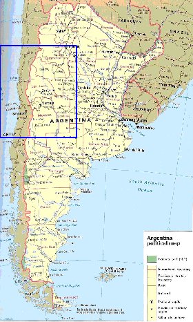 mapa de Argentina em ingles