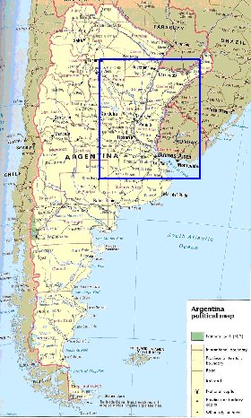 mapa de Argentina em ingles