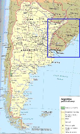 mapa de Argentina em ingles