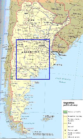 carte de Argentine en anglais