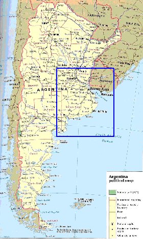 carte de Argentine en anglais