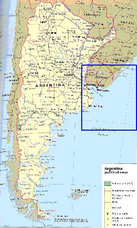 carte de Argentine en anglais