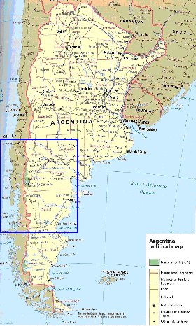 mapa de Argentina em ingles