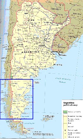 mapa de Argentina em ingles