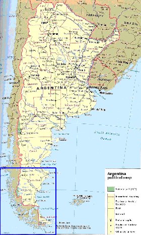 mapa de Argentina em ingles