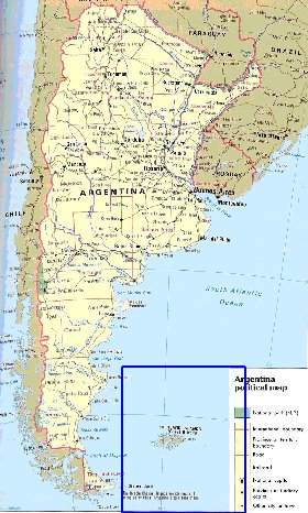 mapa de Argentina em ingles