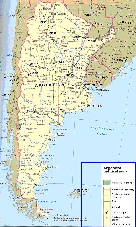 mapa de Argentina em ingles