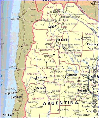 mapa de Argentina em ingles