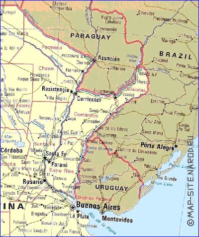 mapa de Argentina em ingles