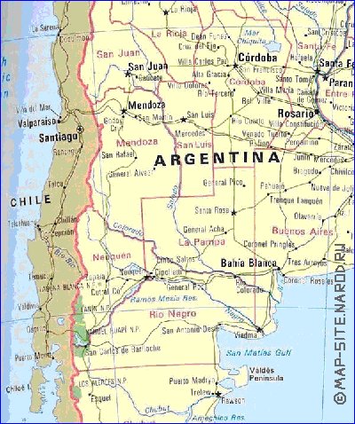 mapa de Argentina em ingles