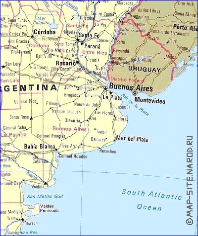 mapa de Argentina em ingles