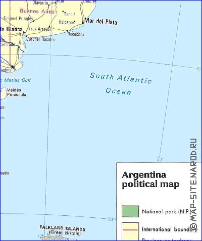 mapa de Argentina em ingles