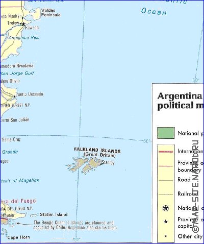 mapa de Argentina em ingles