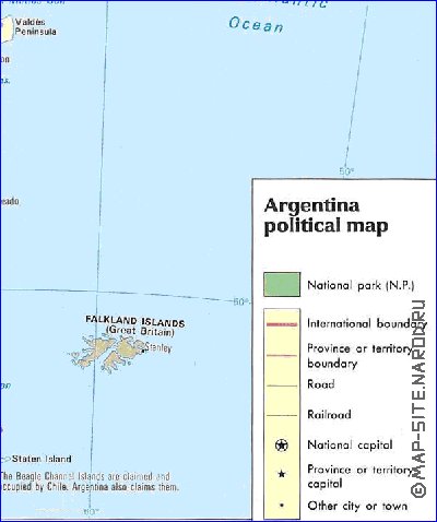 mapa de Argentina em ingles