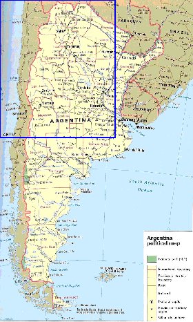 mapa de Argentina em ingles