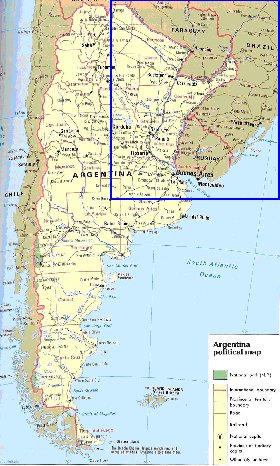 mapa de Argentina em ingles