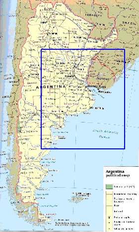 mapa de Argentina em ingles