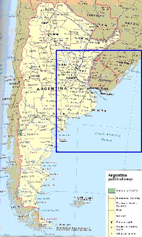 mapa de Argentina em ingles