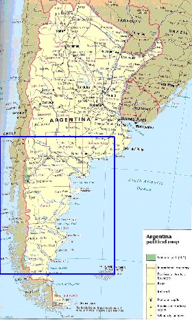 mapa de Argentina em ingles