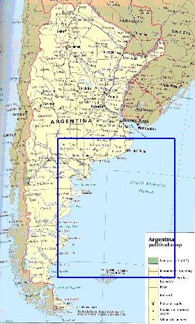 mapa de Argentina em ingles