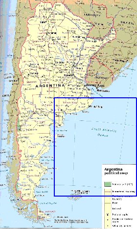 mapa de Argentina em ingles