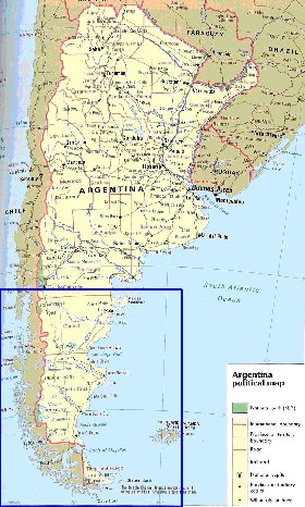 mapa de Argentina em ingles