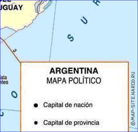 mapa de Argentina em espanhol