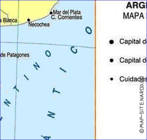 mapa de Argentina em espanhol